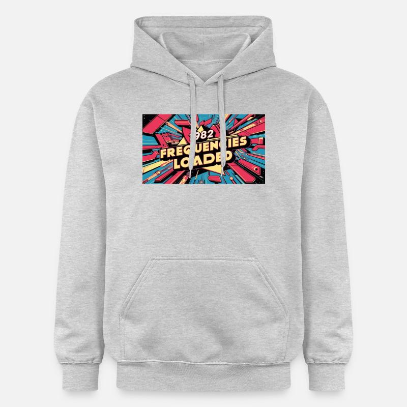 FRÉQUENCES CHARGÉES EXPLOSION DE 1982 - Sweat à capuche Softstyle® Gildan Unisexe - gris clair chiné