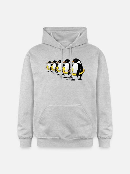 Pinguine mit Quietscheentchen - Gildan Unisex Softstyle® Midweight Hoodie - Hellgrau meliert