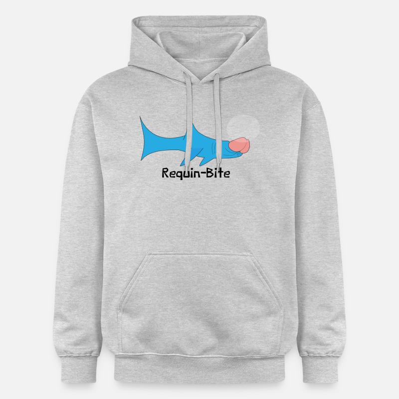 requin bite - Sweat à capuche Softstyle® Gildan Unisexe - gris clair chiné