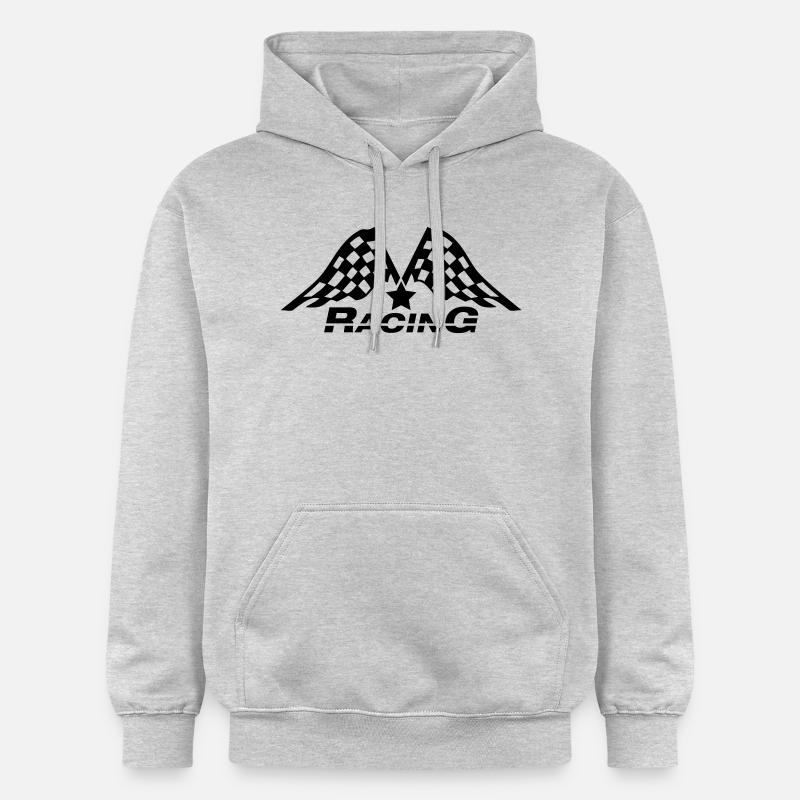 racing_flag_t1 - Sweat à capuche Softstyle® Gildan Unisexe - gris clair chiné