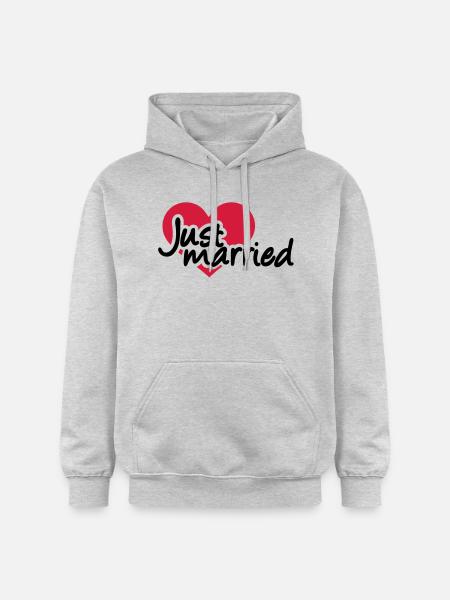 Just married - Sweat à capuche Softstyle® Gildan Unisexe - gris clair chiné
