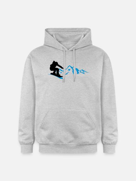 Snowboarder Berge - Gildan Unisex Softstyle® Midweight Hoodie - Hellgrau meliert