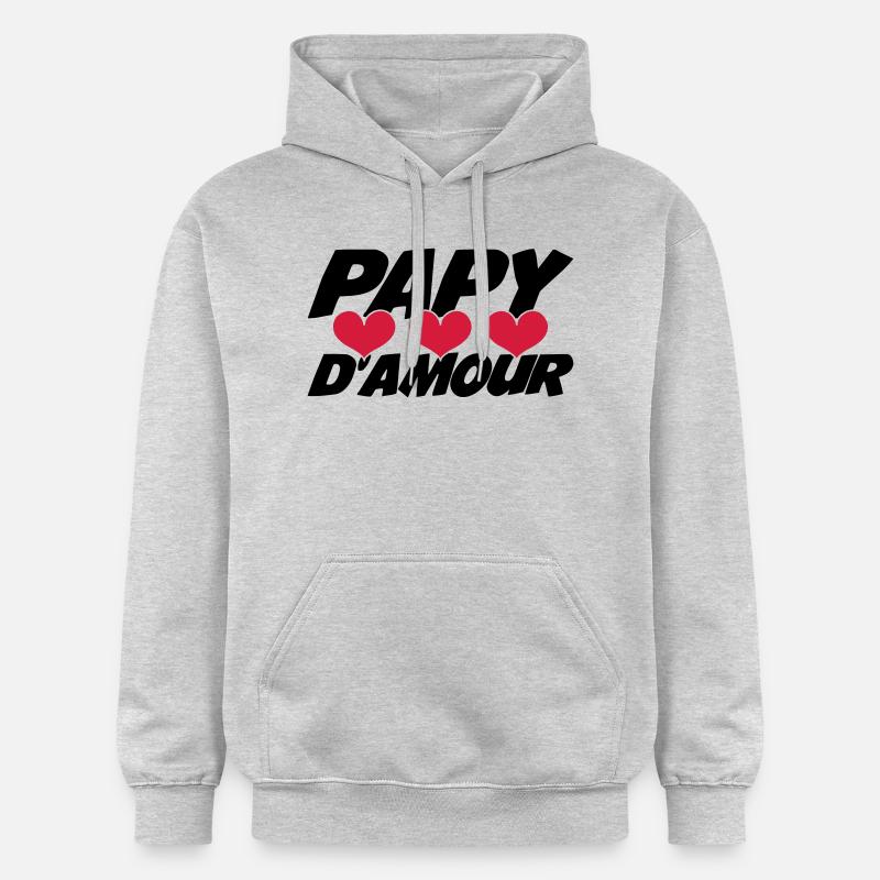 Papy d'amour ! - Sweat à capuche Softstyle® Gildan Unisexe - gris clair chiné