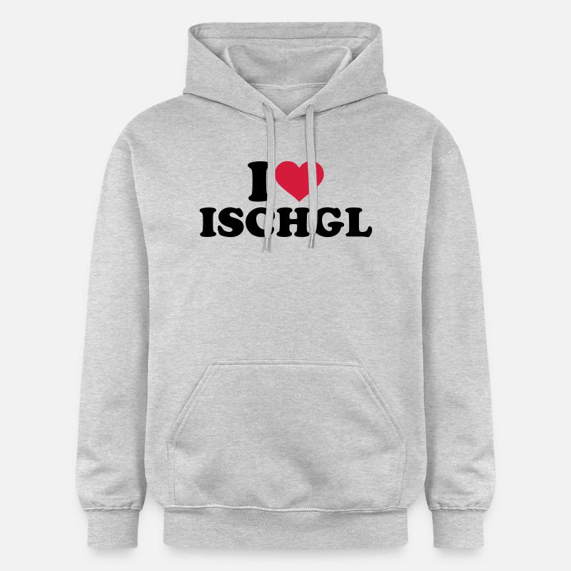 I love Ischgl - Sweat à capuche Softstyle® Gildan Unisexe - gris clair chiné