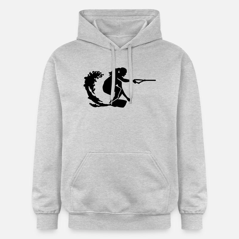Wakeboard - Sweat à capuche Softstyle® Gildan Unisexe - gris clair chiné