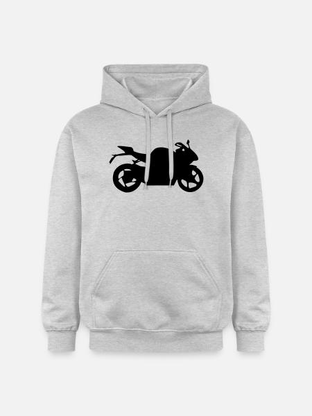 motorrad silhouette - Gildan Unisex Softstyle® Midweight Hoodie - Hellgrau meliert