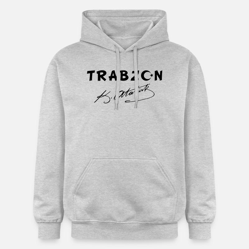 Trabzon Turquie Drapeau Ata - Sweat à capuche Softstyle® Gildan Unisexe - gris clair chiné