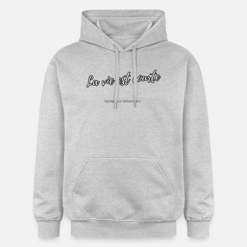 La vie est courte - Sweat à capuche Softstyle® Gildan Unisexe - gris clair chiné