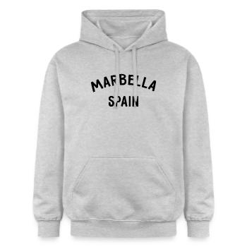 Marbella Spain Spanien Espana - Gildan Unisex Softstyle® Midweight Hoodie - Hellgrau meliert - Vorne - Liana (172cm) & Jaron (178cm)