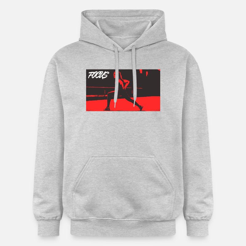 FOCUS_red - Sweat à capuche Softstyle® Gildan Unisexe - gris clair chiné