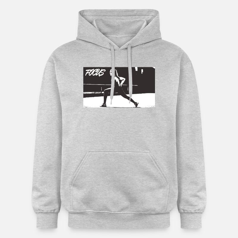 FOCUS_white - Sweat à capuche Softstyle® Gildan Unisexe - gris clair chiné