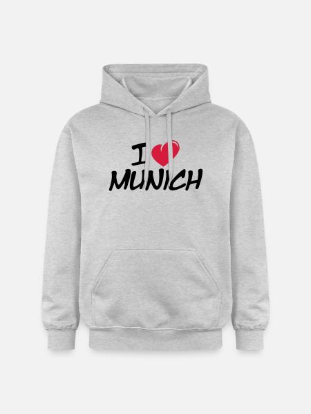 J'aime Munich / J'aime Munich - Sweat à capuche Softstyle® Gildan Unisexe - gris clair chiné