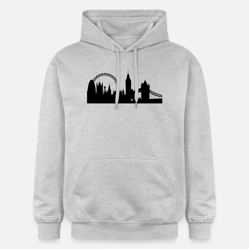 Londres silhouette 2 - Sweat à capuche Softstyle® Gildan Unisexe - gris clair chiné