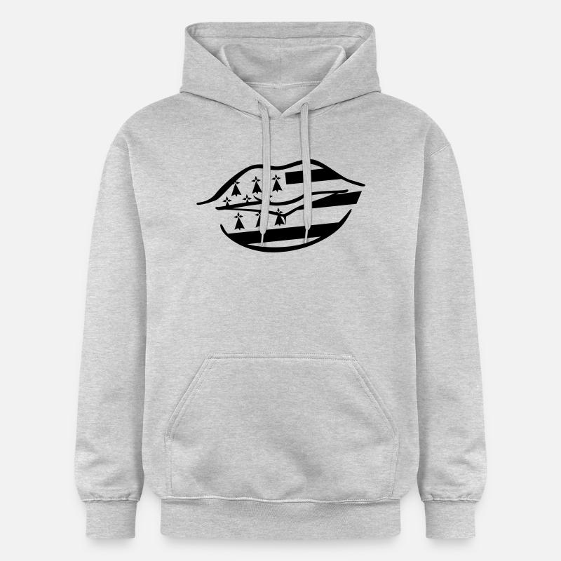 big bisous breton levre - Sweat à capuche Softstyle® Gildan Unisexe - gris clair chiné