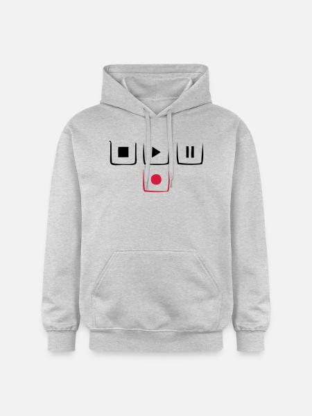 play pause stop rec - Gildan Unisex Softstyle® Midweight Hoodie - light heather grey