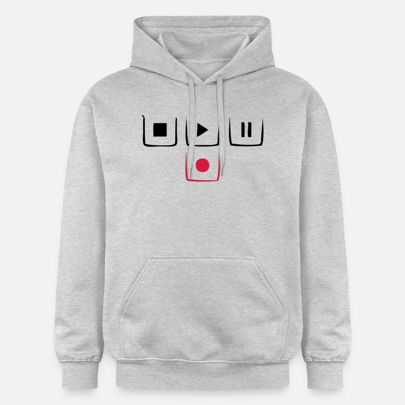 stop play pause rec - Sweat à capuche Softstyle® Gildan Unisexe - gris clair chiné