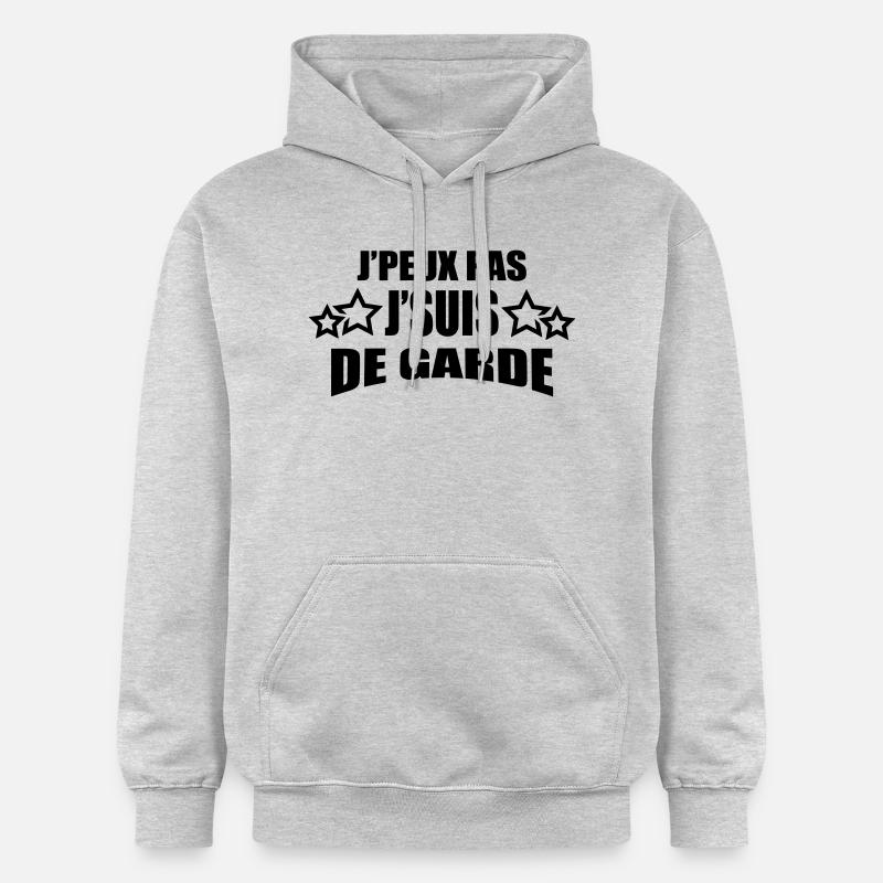 j'peux pas j'suis de garde - Sweat à capuche Softstyle® Gildan Unisexe - gris clair chiné
