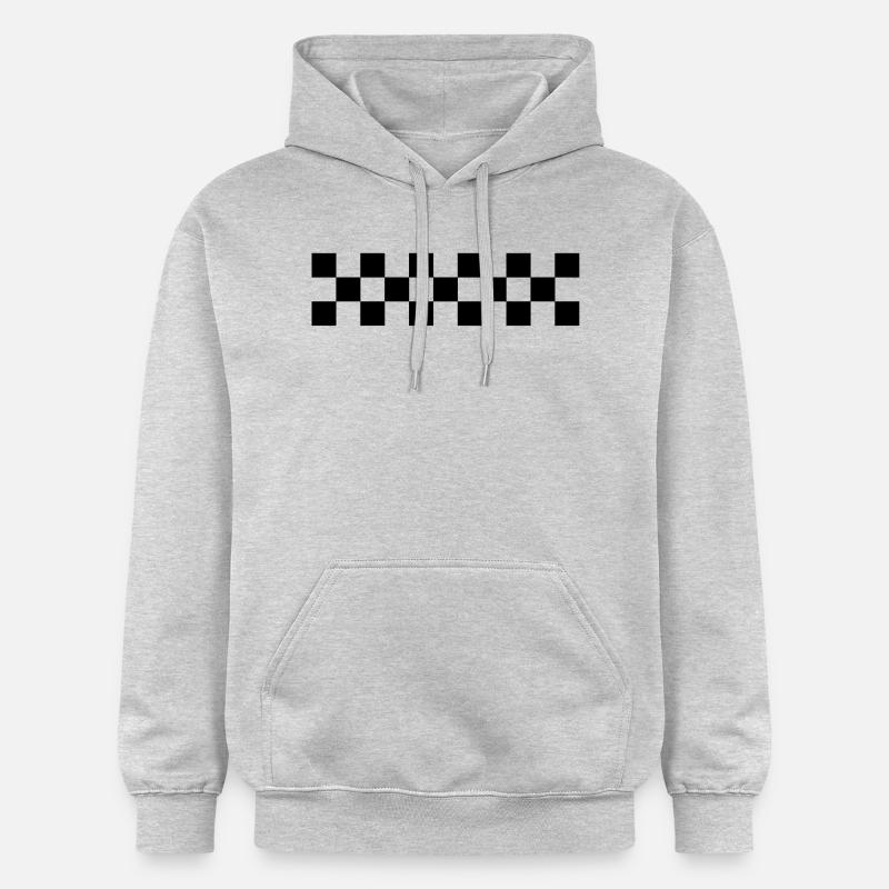 chequered flag design - Gildan Unisex Softstyle® Midweight Hoodie - Hellgrau meliert