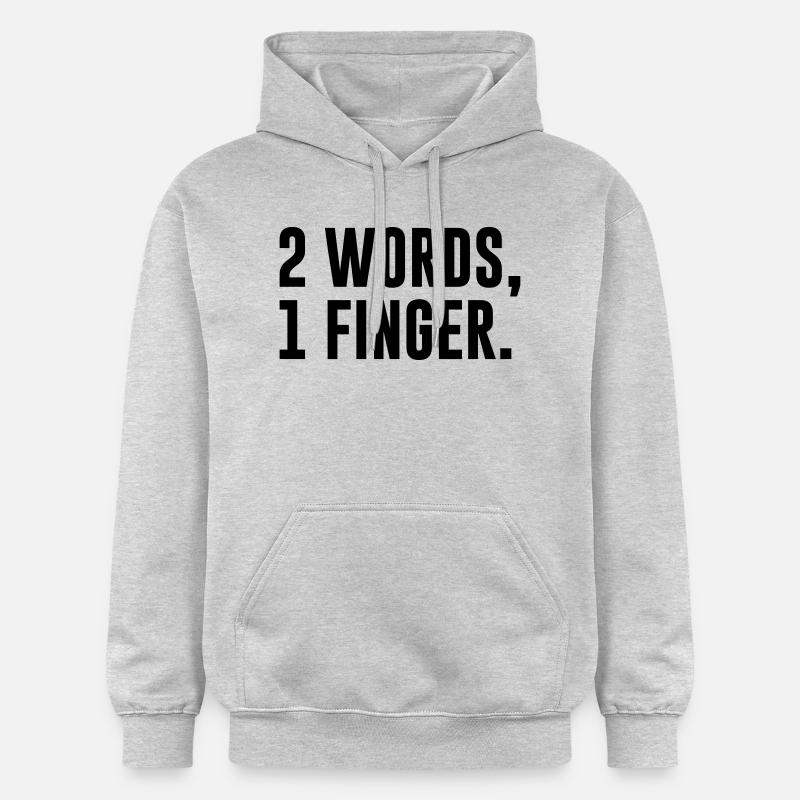 2 mots 1 doigt - Sweat à capuche Softstyle® Gildan Unisexe - gris clair chiné
