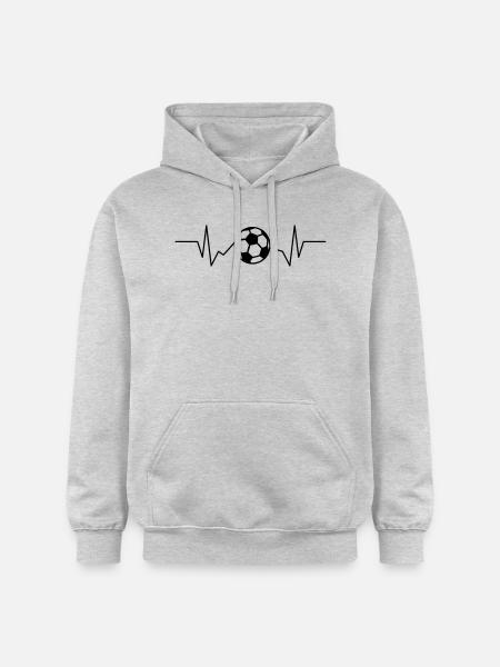 Herzschlag Fussball - Gildan Unisex Softstyle® Midweight Hoodie - Hellgrau meliert