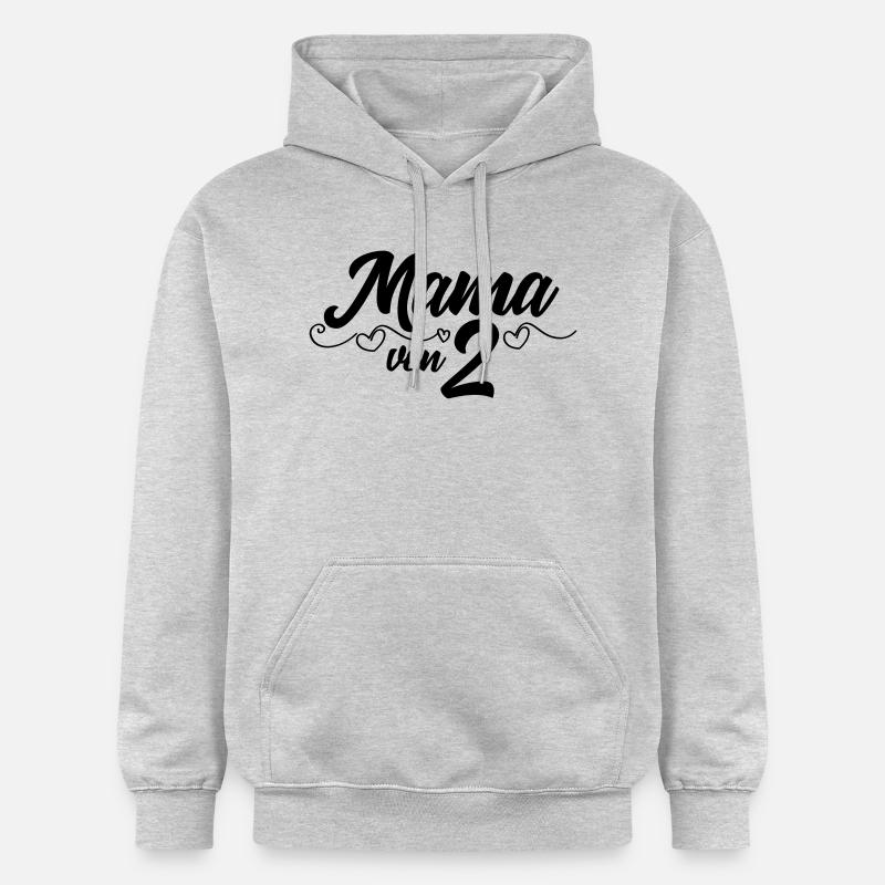 Maman de Deux - Gémeaux - Sweat à capuche Softstyle® Gildan Unisexe - gris clair chiné