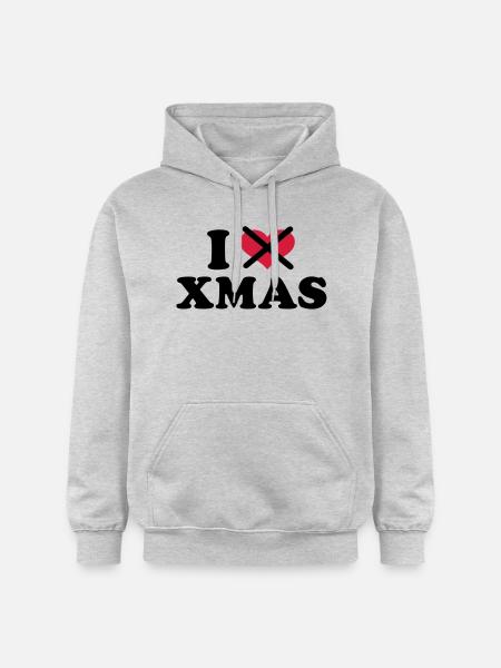 I hate xmas christmas - Sweat à capuche Softstyle® Gildan Unisexe - gris clair chiné