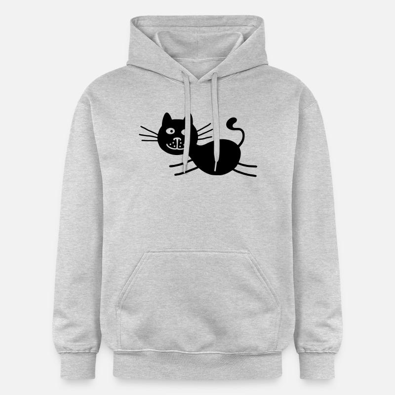 Black Cat rennend - Sweat à capuche Softstyle® Gildan Unisexe - gris clair chiné
