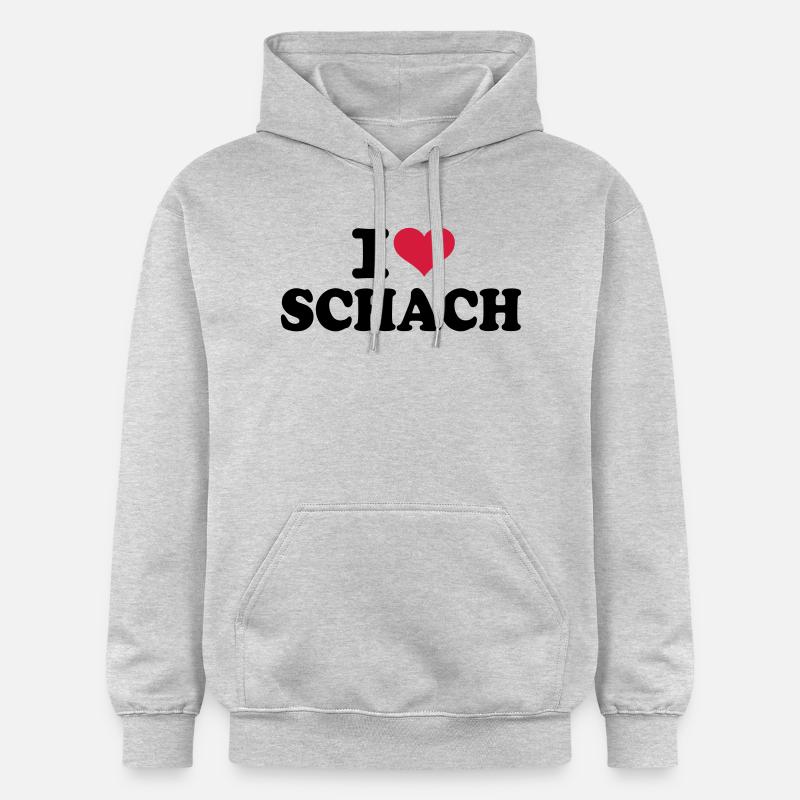J'aime échecs - Sweat à capuche Softstyle® Gildan Unisexe - gris clair chiné