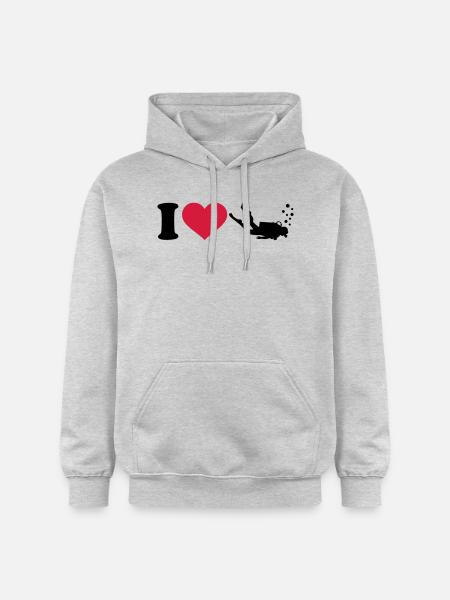 I love Diving - Gildan Unisex Softstyle® Midweight Hoodie - light heather grey