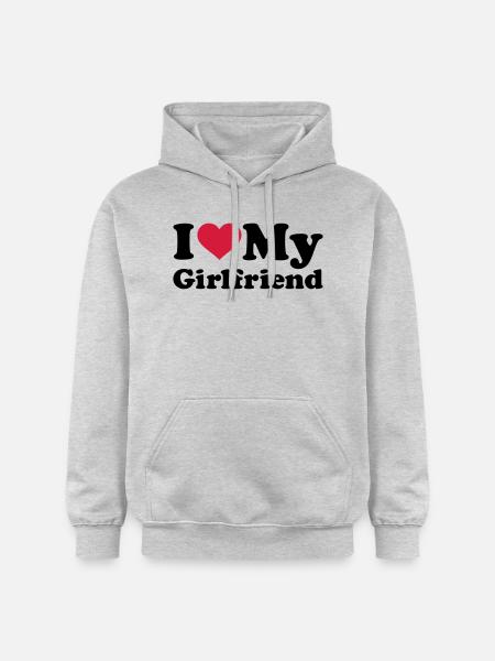 I love my girlfriend - Gildan Softstyle® Midweight unisex-hoodie - lysegrå meleret