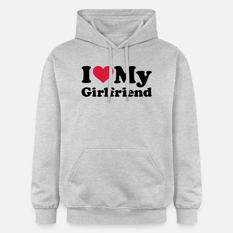 I love my girlfriend - Sweat à capuche Softstyle® Gildan Unisexe - gris clair chiné
