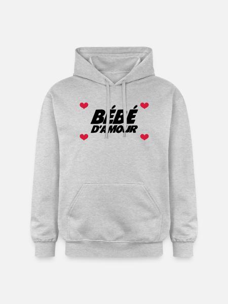 Bébé d'Amour - Sweat à capuche Softstyle® Gildan Unisexe - gris clair chiné
