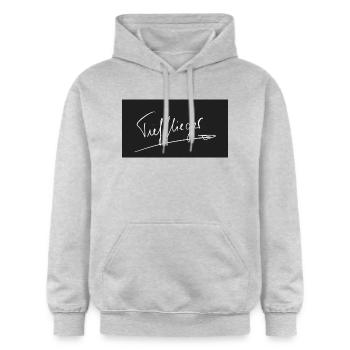 Tiefflieger - Gildan Unisex Softstyle® Midweight Hoodie - Hellgrau meliert - Vorne - Liana (172cm) & Jaron (178cm)