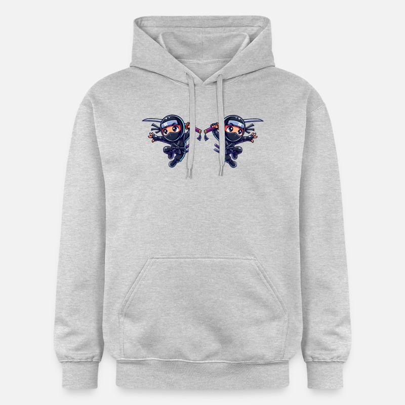 Ninja 2 - Sweat à capuche Softstyle® Gildan Unisexe - gris clair chiné