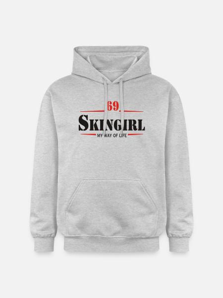 Working Class Skingirl Oi! Antiracist Bootgirl My - Gildan Unisex Softstyle® Midweight Hoodie - light heather grey