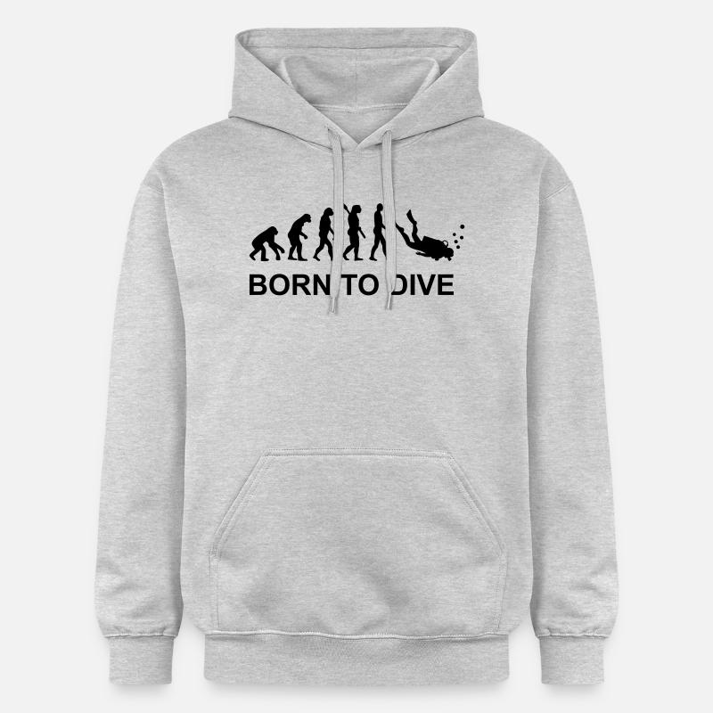 Évolution Plongée - Sweat à capuche Softstyle® Gildan Unisexe - gris clair chiné