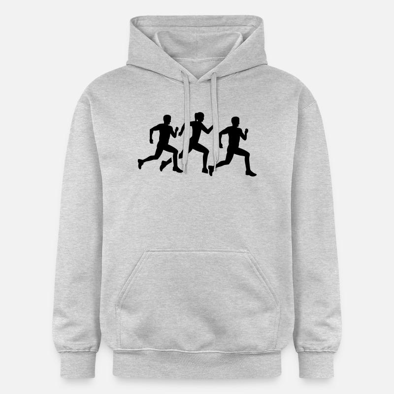 Courir - Sweat à capuche Softstyle® Gildan Unisexe - gris clair chiné