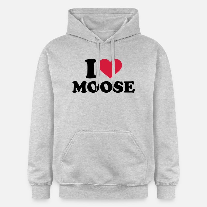I love Moose - Sweat à capuche Softstyle® Gildan Unisexe - gris clair chiné