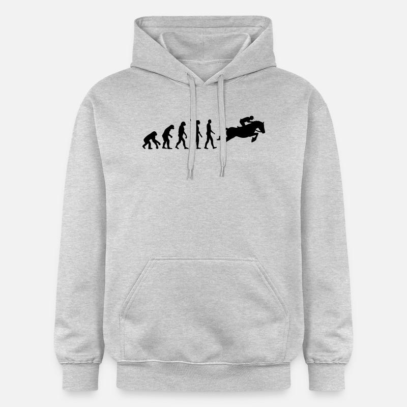 Springreiten - Gildan Unisex Softstyle® Midweight Hoodie - Hellgrau meliert