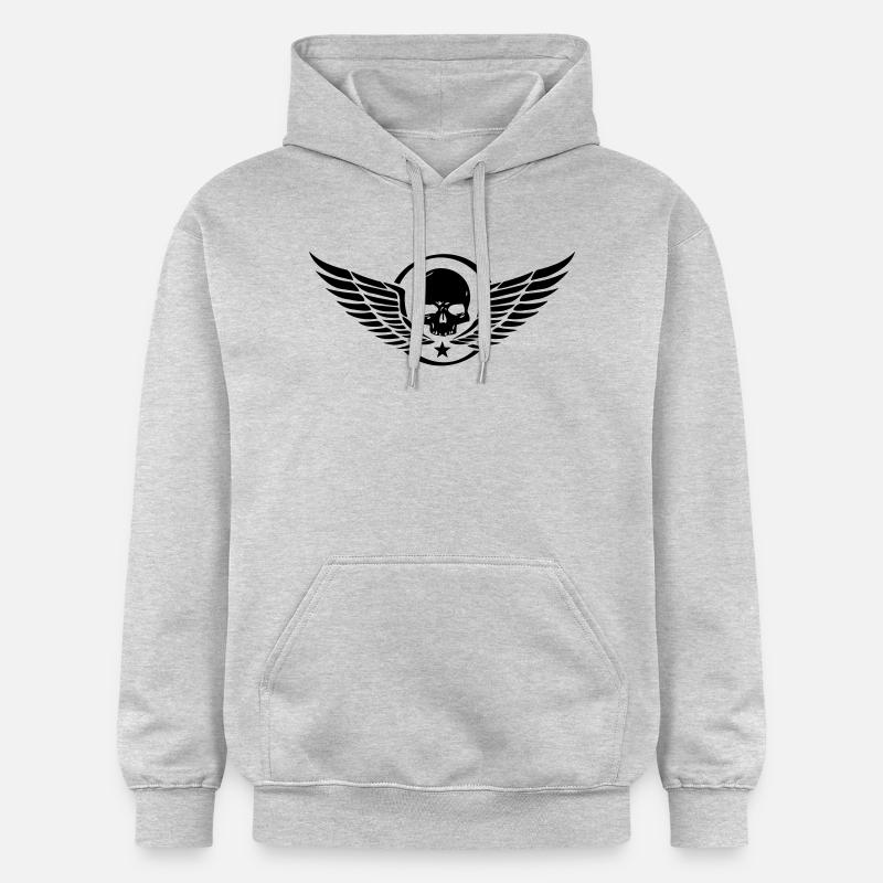 SkullWings - Sweat à capuche Softstyle® Gildan Unisexe - gris clair chiné