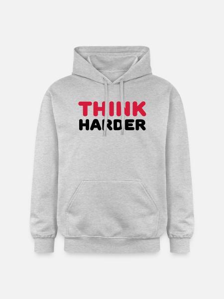 Think harder - Sweat à capuche Softstyle® Gildan Unisexe - gris clair chiné
