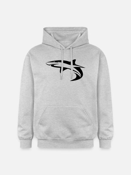 Shark - vector geometry design - Gildan Unisex Softstyle® Midweight Hoodie - light heather grey