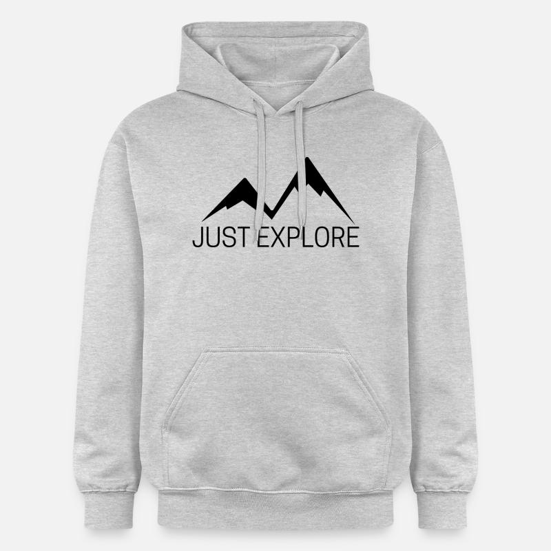 JUST EXPLORE - Sweat à capuche Softstyle® Gildan Unisexe - gris clair chiné