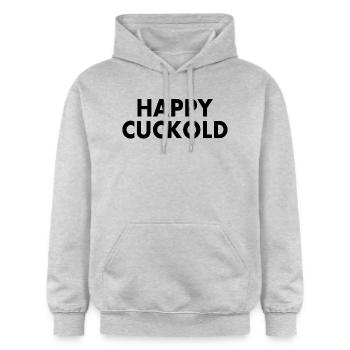 Happy cuckold - Gildan Unisex Softstyle® Midweight Hoodie - Hellgrau meliert - Vorne - Liana (172cm) & Jaron (178cm)