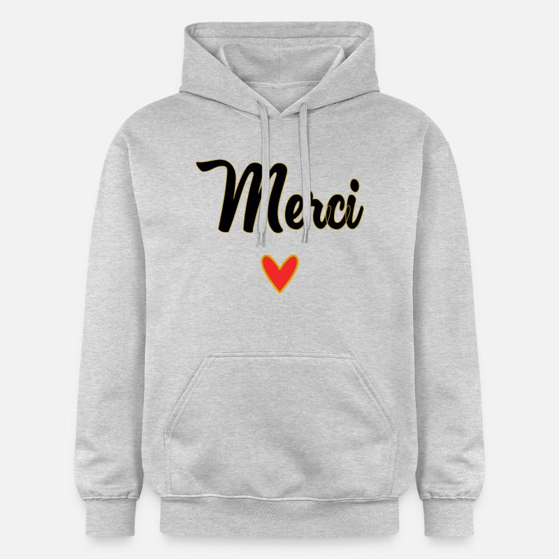 MERCI. ANNIVERSAIRE. NAISSANCE. - Sweat à capuche Softstyle® Gildan Unisexe - gris clair chiné