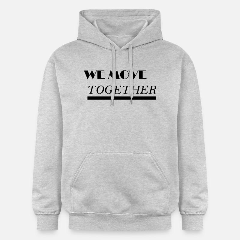 NOUS DÉMÉNAGEONS - Sweat à capuche Softstyle® Gildan Unisexe - gris clair chiné