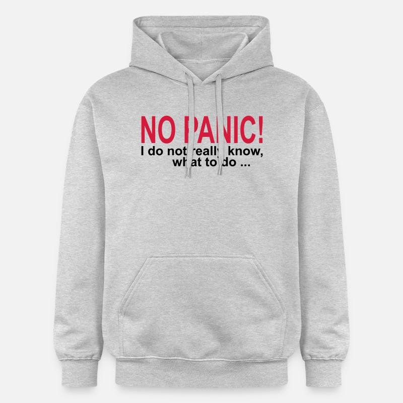 Ne paniquez pas! - Sweat à capuche Softstyle® Gildan Unisexe - gris clair chiné