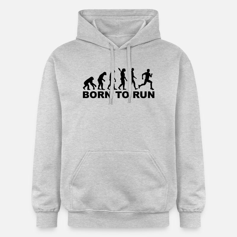 Born to run - Sweat à capuche Softstyle® Gildan Unisexe - gris clair chiné