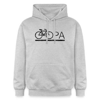 bester Opa Fahrrad Mountainbike Radeln Kritzeln - Gildan Unisex Softstyle® Midweight Hoodie - Hellgrau meliert - Vorne - Liana (172cm) & Jaron (178cm)