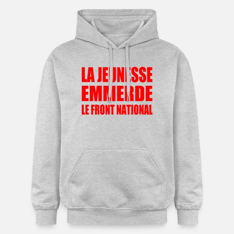 la jeunesse emmerde front national - Sweat à capuche Softstyle® Gildan Unisexe - gris clair chiné